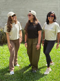 Crop negro con estampado gris