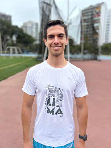 Polo Finisher Media Maratón de Lima 116° Dryfit Blanco - Hombre